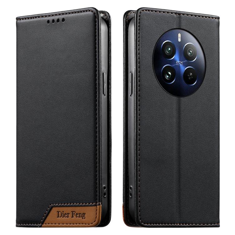 Dierfeng Splicing Strong Magnetic RFID Vegan Leather Phone Case, For Realme C63 4G / C61 4G / Narzo N63 4G, For Realme 12 5G / 12x 5G / C65 5G, For Realme GT 6 Global, For Realme 12+ / Narzo 70 5G, For Realme C67 4G / 12 Lite 4G                        ...