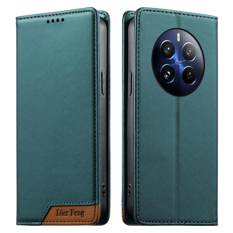 Dierfeng Splicing Strong Magnetic RFID Vegan Leather Phone Case, For Realme C63 4G / C61 4G / Narzo N63 4G, For Realme 12 5G / 12x 5G / C65 5G, For Realme GT 6 Global, For Realme 12+ / Narzo 70 5G, For Realme C67 4G / 12 Lite 4G                        ...