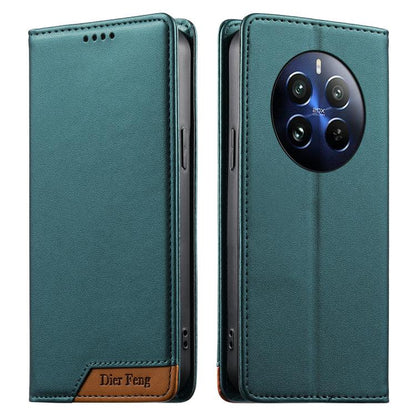 Dierfeng Splicing Strong Magnetic RFID Vegan Leather Phone Case, For Realme C63 4G / C61 4G / Narzo N63 4G, For Realme 12 5G / 12x 5G / C65 5G, For Realme GT 6 Global, For Realme 12+ / Narzo 70 5G, For Realme C67 4G / 12 Lite 4G                        ...