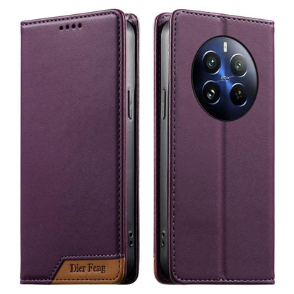 Dierfeng Splicing Strong Magnetic RFID Vegan Leather Phone Case, For Realme C63 4G / C61 4G / Narzo N63 4G, For Realme 12 5G / 12x 5G / C65 5G, For Realme GT 6 Global, For Realme 12+ / Narzo 70 5G, For Realme C67 4G / 12 Lite 4G                        ...