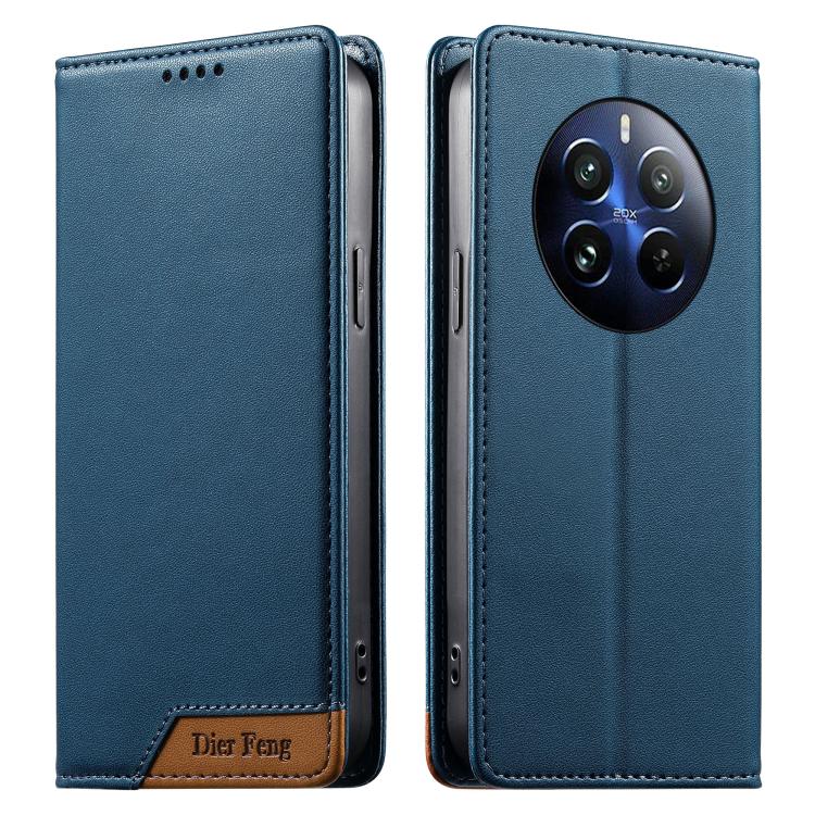 Dierfeng Splicing Strong Magnetic RFID Vegan Leather Phone Case, For Realme C63 4G / C61 4G / Narzo N63 4G, For Realme 12 5G / 12x 5G / C65 5G, For Realme GT 6 Global, For Realme 12+ / Narzo 70 5G, For Realme C67 4G / 12 Lite 4G                        ...