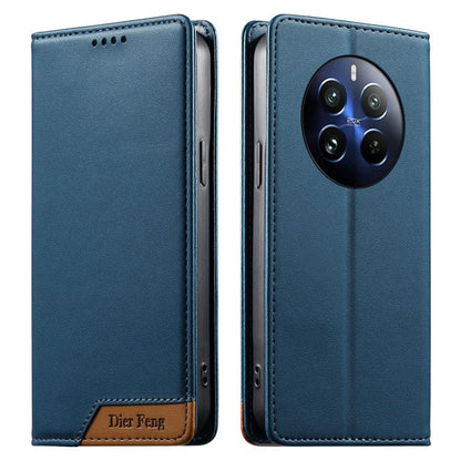 Dierfeng Splicing Strong Magnetic RFID Vegan Leather Phone Case, For Realme C63 4G / C61 4G / Narzo N63 4G, For Realme 12 5G / 12x 5G / C65 5G, For Realme GT 6 Global, For Realme 12+ / Narzo 70 5G, For Realme C67 4G / 12 Lite 4G                        ...