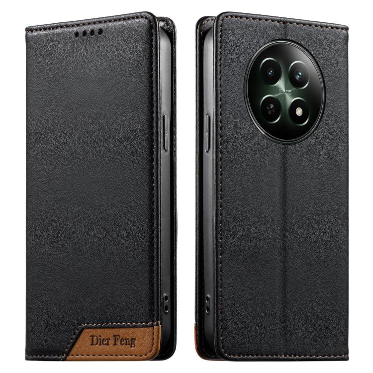 Dierfeng Splicing Strong Magnetic RFID Vegan Leather Phone Case, For Realme C63 4G / C61 4G / Narzo N63 4G, For Realme 12 5G / 12x 5G / C65 5G, For Realme GT 6 Global, For Realme 12+ / Narzo 70 5G, For Realme C67 4G / 12 Lite 4G                        ...