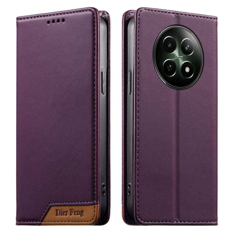 Dierfeng Splicing Strong Magnetic RFID Vegan Leather Phone Case, For Realme C63 4G / C61 4G / Narzo N63 4G, For Realme 12 5G / 12x 5G / C65 5G, For Realme GT 6 Global, For Realme 12+ / Narzo 70 5G, For Realme C67 4G / 12 Lite 4G                        ...