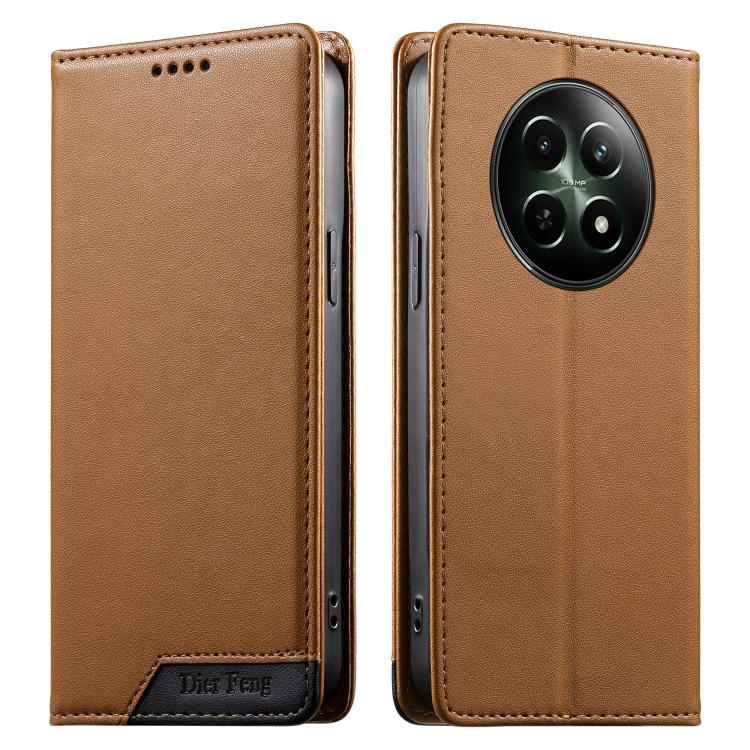 Dierfeng Splicing Strong Magnetic RFID Vegan Leather Phone Case, For Realme C63 4G / C61 4G / Narzo N63 4G, For Realme 12 5G / 12x 5G / C65 5G, For Realme GT 6 Global, For Realme 12+ / Narzo 70 5G, For Realme C67 4G / 12 Lite 4G                        ...