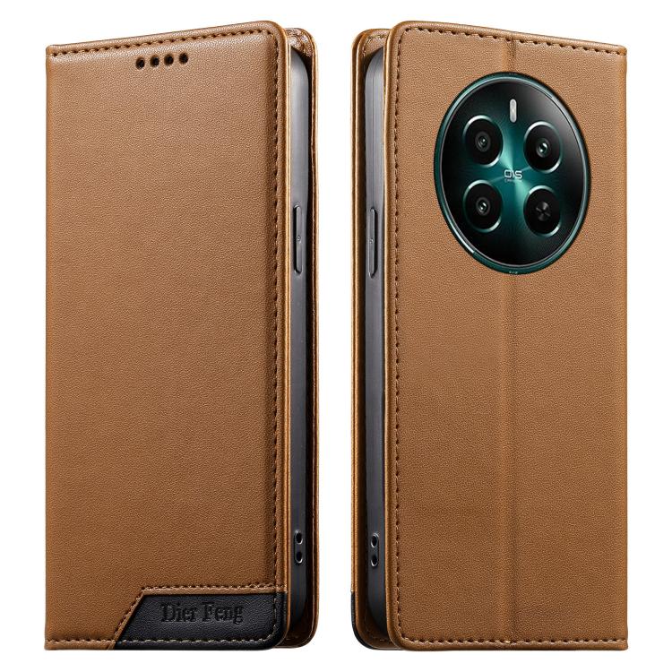 Dierfeng Splicing Strong Magnetic RFID Vegan Leather Phone Case, For Realme C63 4G / C61 4G / Narzo N63 4G, For Realme 12 5G / 12x 5G / C65 5G, For Realme GT 6 Global, For Realme 12+ / Narzo 70 5G, For Realme C67 4G / 12 Lite 4G                        ...