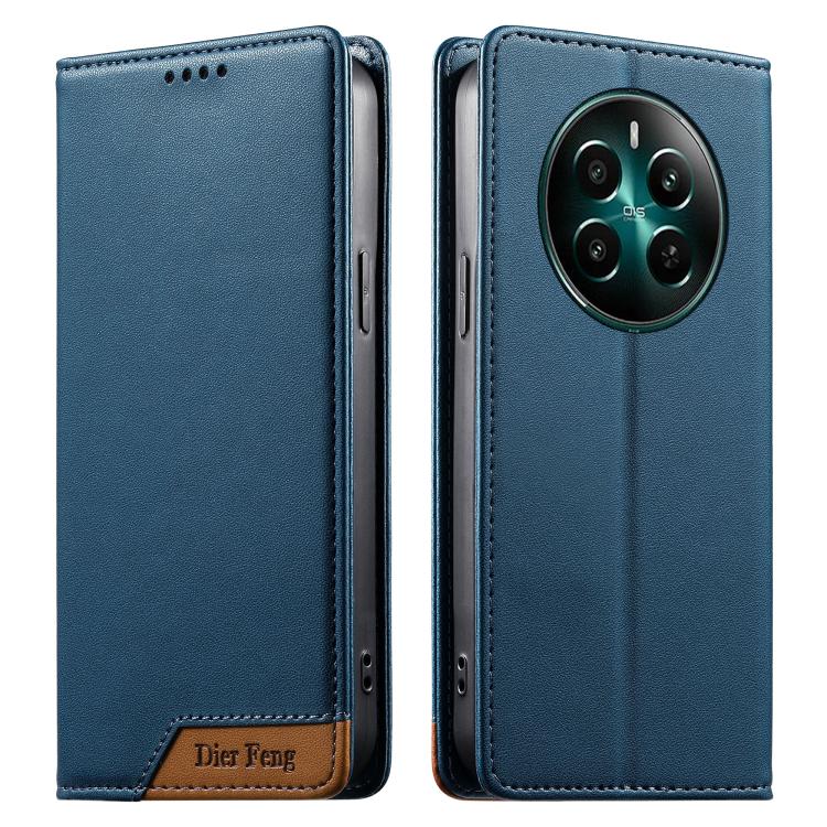 Dierfeng Splicing Strong Magnetic RFID Vegan Leather Phone Case, For Realme C63 4G / C61 4G / Narzo N63 4G, For Realme 12 5G / 12x 5G / C65 5G, For Realme GT 6 Global, For Realme 12+ / Narzo 70 5G, For Realme C67 4G / 12 Lite 4G                        ...