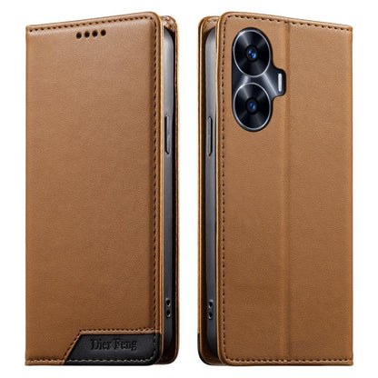 Dierfeng Splicing Strong Magnetic RFID Vegan Leather Phone Case, For Realme C63 4G / C61 4G / Narzo N63 4G, For Realme 12 5G / 12x 5G / C65 5G, For Realme GT 6 Global, For Realme 12+ / Narzo 70 5G, For Realme C67 4G / 12 Lite 4G                        ...