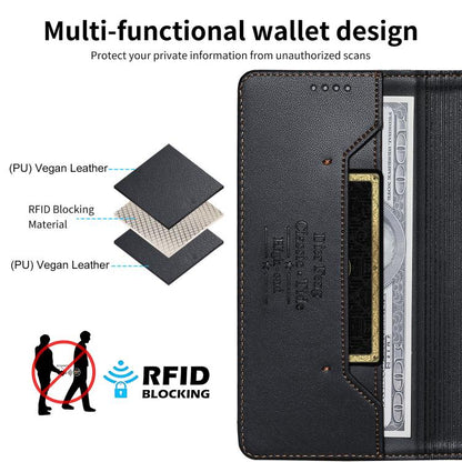 Dierfeng Splicing Strong Magnetic RFID Vegan Leather Phone Case, For Realme C63 4G / C61 4G / Narzo N63 4G, For Realme 12 5G / 12x 5G / C65 5G, For Realme GT 6 Global, For Realme 12+ / Narzo 70 5G, For Realme C67 4G / 12 Lite 4G                        ...