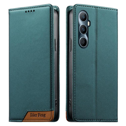 Dierfeng Splicing Strong Magnetic RFID Vegan Leather Phone Case, For Realme C63 4G / C61 4G / Narzo N63 4G, For Realme 12 5G / 12x 5G / C65 5G, For Realme GT 6 Global, For Realme 12+ / Narzo 70 5G, For Realme C67 4G / 12 Lite 4G                        ...