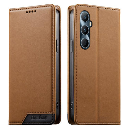 Dierfeng Splicing Strong Magnetic RFID Vegan Leather Phone Case, For Realme C63 4G / C61 4G / Narzo N63 4G, For Realme 12 5G / 12x 5G / C65 5G, For Realme GT 6 Global, For Realme 12+ / Narzo 70 5G, For Realme C67 4G / 12 Lite 4G                        ...