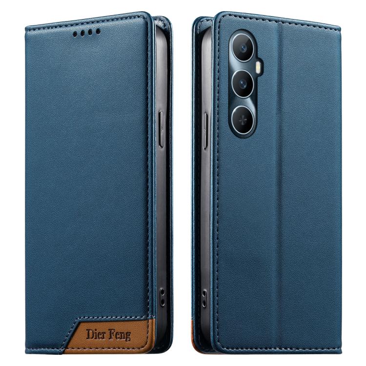 Dierfeng Splicing Strong Magnetic RFID Vegan Leather Phone Case, For Realme C63 4G / C61 4G / Narzo N63 4G, For Realme 12 5G / 12x 5G / C65 5G, For Realme GT 6 Global, For Realme 12+ / Narzo 70 5G, For Realme C67 4G / 12 Lite 4G                        ...