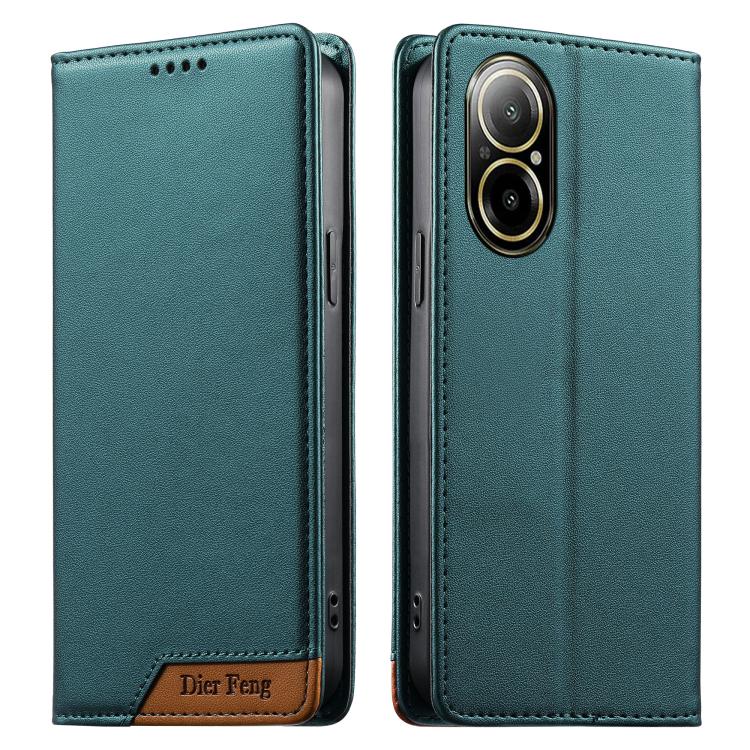 Dierfeng Splicing Strong Magnetic RFID Vegan Leather Phone Case, For Realme C63 4G / C61 4G / Narzo N63 4G, For Realme 12 5G / 12x 5G / C65 5G, For Realme GT 6 Global, For Realme 12+ / Narzo 70 5G, For Realme C67 4G / 12 Lite 4G                        ...