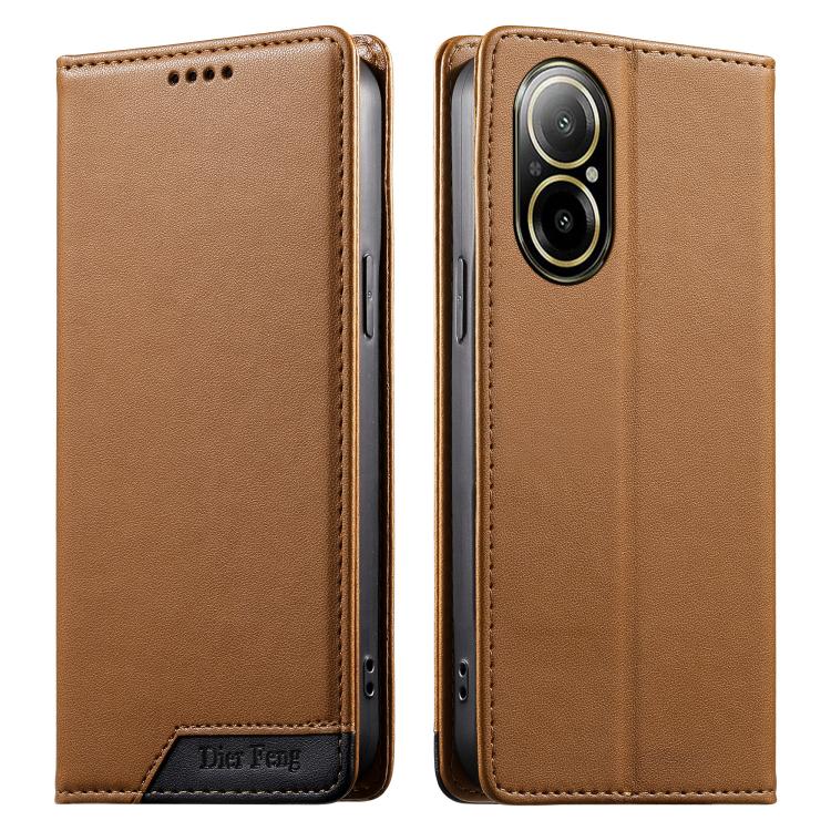 Dierfeng Splicing Strong Magnetic RFID Vegan Leather Phone Case, For Realme C63 4G / C61 4G / Narzo N63 4G, For Realme 12 5G / 12x 5G / C65 5G, For Realme GT 6 Global, For Realme 12+ / Narzo 70 5G, For Realme C67 4G / 12 Lite 4G                        ...