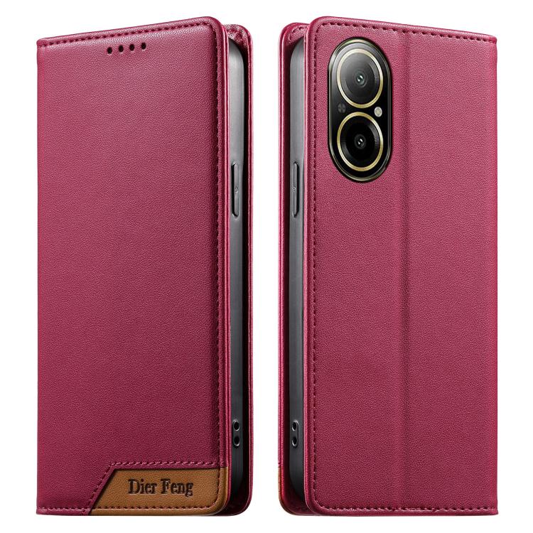 Dierfeng Splicing Strong Magnetic RFID Vegan Leather Phone Case, For Realme C63 4G / C61 4G / Narzo N63 4G, For Realme 12 5G / 12x 5G / C65 5G, For Realme GT 6 Global, For Realme 12+ / Narzo 70 5G, For Realme C67 4G / 12 Lite 4G                        ...