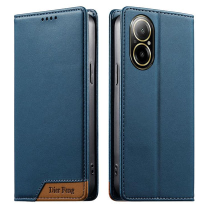 Dierfeng Splicing Strong Magnetic RFID Vegan Leather Phone Case, For Realme C63 4G / C61 4G / Narzo N63 4G, For Realme 12 5G / 12x 5G / C65 5G, For Realme GT 6 Global, For Realme 12+ / Narzo 70 5G, For Realme C67 4G / 12 Lite 4G                        ...