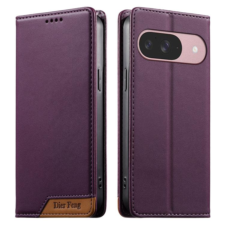 Dierfeng Splicing Strong Magnetic RFID Vegan Leather Phone Case, For Google Pixel 11 Pro XL, For Google Pixel 11 / Pixel 11 Pro, For Google Pixel 10a, For Google Pixel 10 Pro XL / Pixel 9 Pro XL, For Google Pixel 10 / 10 Pro / Pixel 9 / 9 Pro          ...