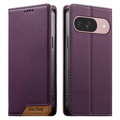 Dierfeng Splicing Strong Magnetic RFID Vegan Leather Phone Case, For Google Pixel 11 Pro XL, For Google Pixel 11 / Pixel 11 Pro, For Google Pixel 10a, For Google Pixel 10 Pro XL / Pixel 9 Pro XL, For Google Pixel 10 / 10 Pro / Pixel 9 / 9 Pro          ...