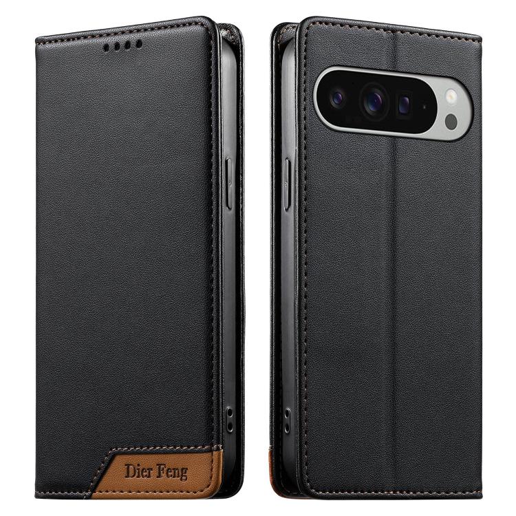 Dierfeng Splicing Strong Magnetic RFID Vegan Leather Phone Case, For Google Pixel 11 Pro XL, For Google Pixel 11 / Pixel 11 Pro, For Google Pixel 10a, For Google Pixel 10 Pro XL / Pixel 9 Pro XL, For Google Pixel 10 / 10 Pro / Pixel 9 / 9 Pro          ...