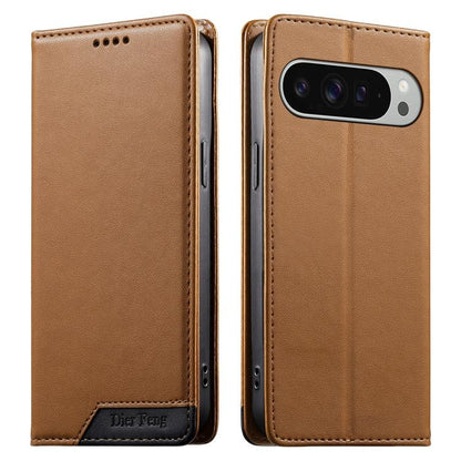 Dierfeng Splicing Strong Magnetic RFID Vegan Leather Phone Case, For Google Pixel 11 Pro XL, For Google Pixel 11 / Pixel 11 Pro, For Google Pixel 10a, For Google Pixel 10 Pro XL / Pixel 9 Pro XL, For Google Pixel 10 / 10 Pro / Pixel 9 / 9 Pro          ...