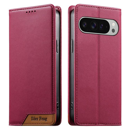 Dierfeng Splicing Strong Magnetic RFID Vegan Leather Phone Case, For Google Pixel 11 Pro XL, For Google Pixel 11 / Pixel 11 Pro, For Google Pixel 10a, For Google Pixel 10 Pro XL / Pixel 9 Pro XL, For Google Pixel 10 / 10 Pro / Pixel 9 / 9 Pro          ...