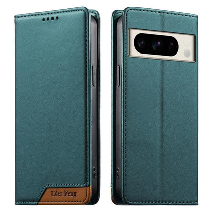 Dierfeng Splicing Strong Magnetic RFID Vegan Leather Phone Case, For Google Pixel 11 Pro XL, For Google Pixel 11 / Pixel 11 Pro, For Google Pixel 10a, For Google Pixel 10 Pro XL / Pixel 9 Pro XL, For Google Pixel 10 / 10 Pro / Pixel 9 / 9 Pro          ...
