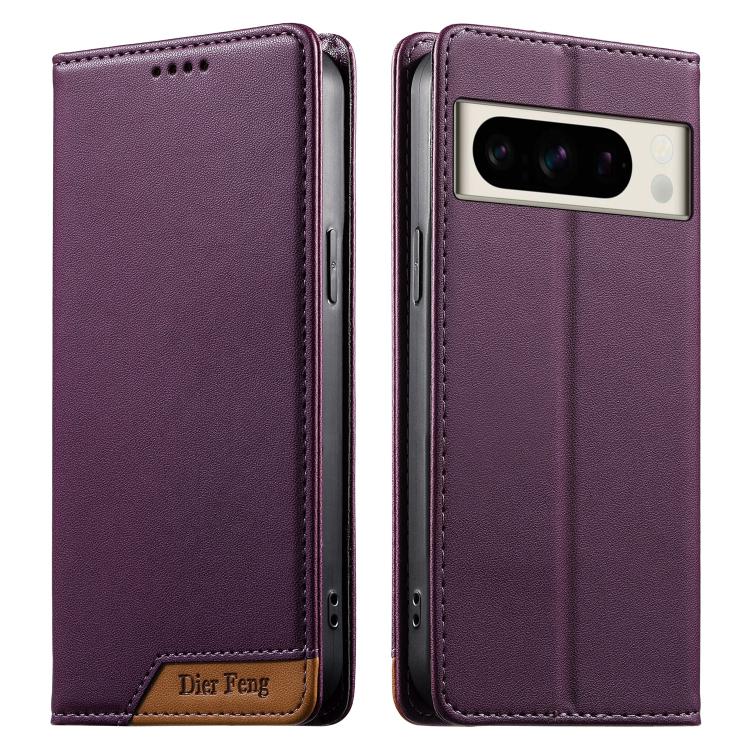 Dierfeng Splicing Strong Magnetic RFID Vegan Leather Phone Case, For Google Pixel 11 Pro XL, For Google Pixel 11 / Pixel 11 Pro, For Google Pixel 10a, For Google Pixel 10 Pro XL / Pixel 9 Pro XL, For Google Pixel 10 / 10 Pro / Pixel 9 / 9 Pro          ...