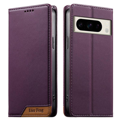 Dierfeng Splicing Strong Magnetic RFID Vegan Leather Phone Case, For Google Pixel 11 Pro XL, For Google Pixel 11 / Pixel 11 Pro, For Google Pixel 10a, For Google Pixel 10 Pro XL / Pixel 9 Pro XL, For Google Pixel 10 / 10 Pro / Pixel 9 / 9 Pro          ...