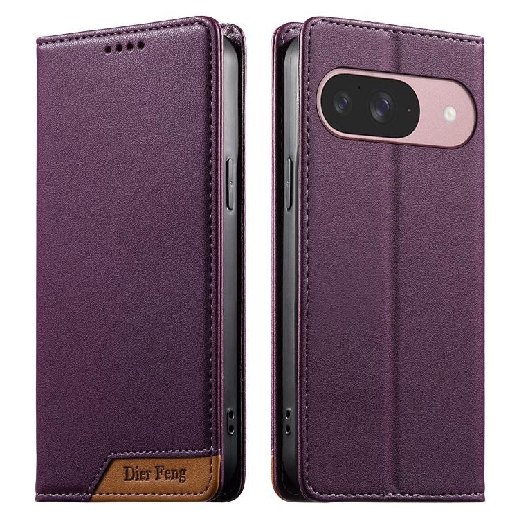 Dierfeng Splicing Strong Magnetic RFID Vegan Leather Phone Case, For Google Pixel 11 Pro XL, For Google Pixel 11 / Pixel 11 Pro, For Google Pixel 10a, For Google Pixel 10 Pro XL / Pixel 9 Pro XL, For Google Pixel 10 / 10 Pro / Pixel 9 / 9 Pro          ...