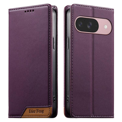 Dierfeng Splicing Strong Magnetic RFID Vegan Leather Phone Case, For Google Pixel 11 Pro XL, For Google Pixel 11 / Pixel 11 Pro, For Google Pixel 10a, For Google Pixel 10 Pro XL / Pixel 9 Pro XL, For Google Pixel 10 / 10 Pro / Pixel 9 / 9 Pro          ...