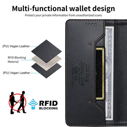 Dierfeng Splicing Strong Magnetic RFID Vegan Leather Phone Case, For Google Pixel 11 Pro XL, For Google Pixel 11 / Pixel 11 Pro, For Google Pixel 10a, For Google Pixel 10 Pro XL / Pixel 9 Pro XL, For Google Pixel 10 / 10 Pro / Pixel 9 / 9 Pro          ...