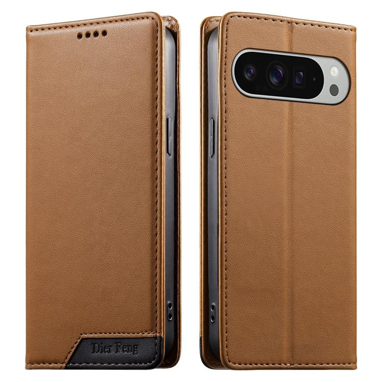 Dierfeng Splicing Strong Magnetic RFID Vegan Leather Phone Case, For Google Pixel 11 Pro XL, For Google Pixel 11 / Pixel 11 Pro, For Google Pixel 10a, For Google Pixel 10 Pro XL / Pixel 9 Pro XL, For Google Pixel 10 / 10 Pro / Pixel 9 / 9 Pro          ...