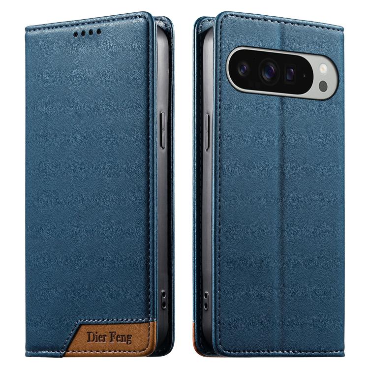 Dierfeng Splicing Strong Magnetic RFID Vegan Leather Phone Case, For Google Pixel 11 Pro XL, For Google Pixel 11 / Pixel 11 Pro, For Google Pixel 10a, For Google Pixel 10 Pro XL / Pixel 9 Pro XL, For Google Pixel 10 / 10 Pro / Pixel 9 / 9 Pro          ...