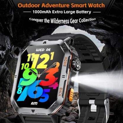 MT62 2.01-inch IPS Display Outdoor Adventures Smart Watch with 1000mAh Battery & Flashlight