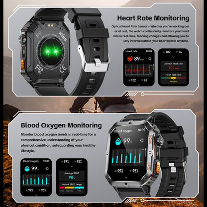 MT62 2.01-inch IPS Display Outdoor Adventures Smart Watch with 1000mAh Battery & Flashlight