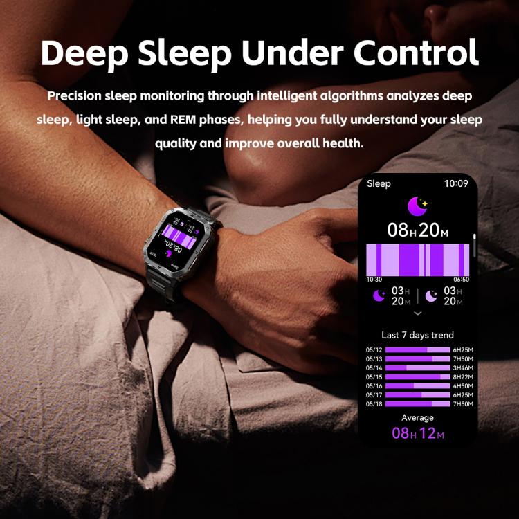 MT62 2.01-inch IPS Display Outdoor Adventures Smart Watch with 1000mAh Battery & Flashlight