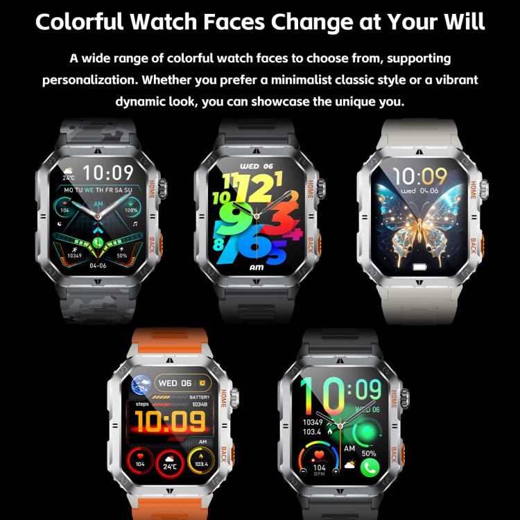 MT62 2.01-inch IPS Display Outdoor Adventures Smart Watch with 1000mAh Battery & Flashlight