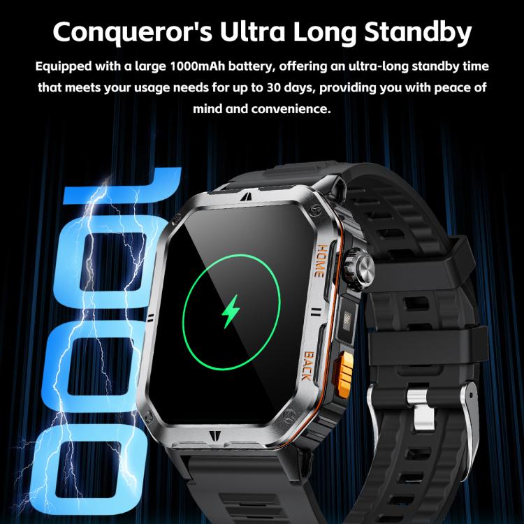 MT62 2.01-inch IPS Display Outdoor Adventures Smart Watch with 1000mAh Battery & Flashlight