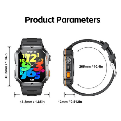MT62 2.01-inch IPS Display Outdoor Adventures Smart Watch with 1000mAh Battery & Flashlight