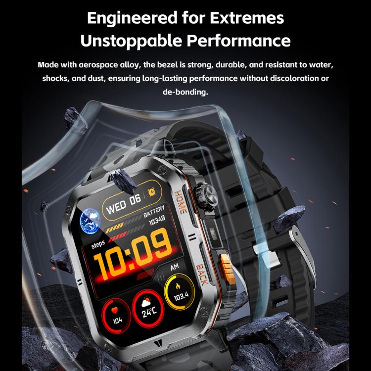 MT62 2.01-inch IPS Display Outdoor Adventures Smart Watch with 1000mAh Battery & Flashlight