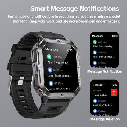 MT62 2.01-inch IPS Display Outdoor Adventures Smart Watch with 1000mAh Battery & Flashlight