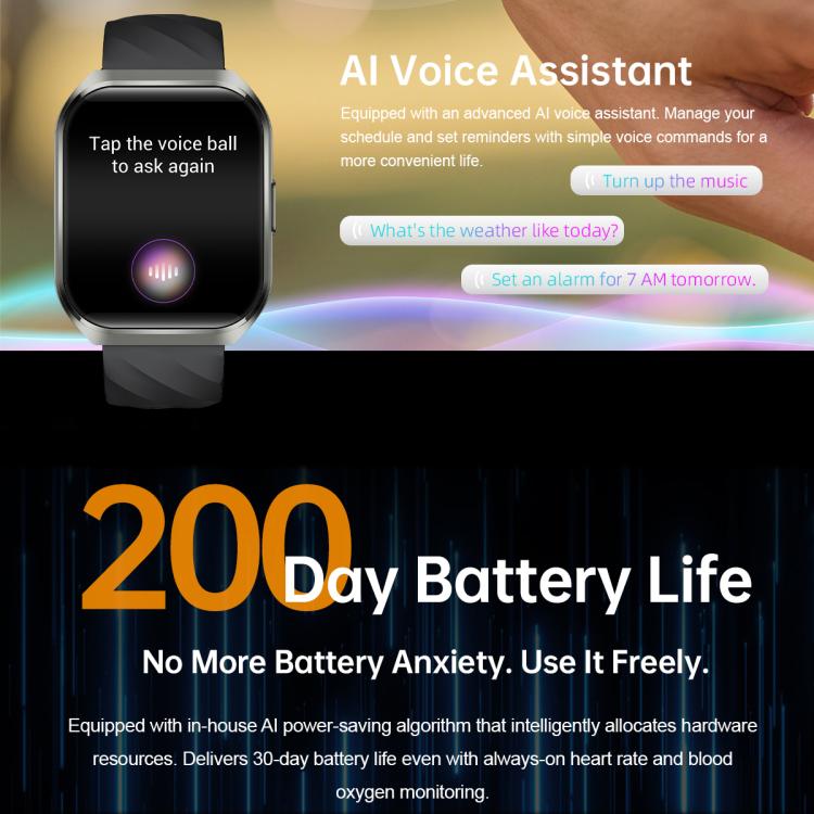 MT66 1.83-inch IPS Curved Screen Smart Watch with 1000mAh Battery