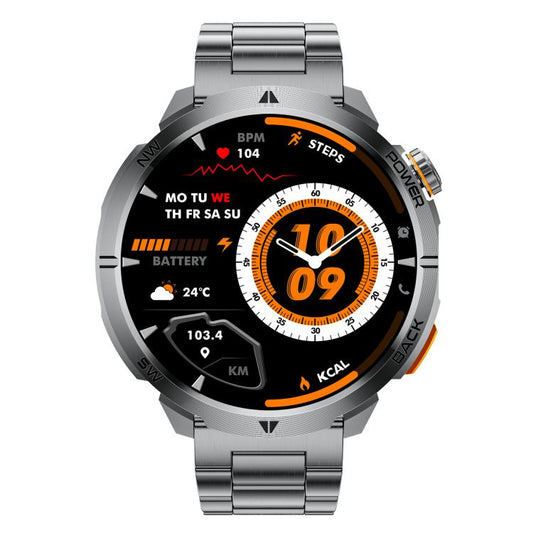 MT68 Montre connectée d'aventure avec écran IPS de 1,7 pouce, batterie de 1000 mAh et lampe de poche