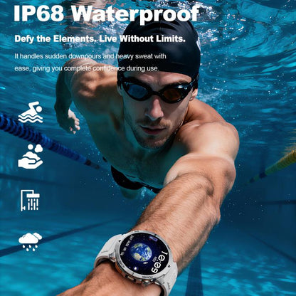 MT68 1.7-inch IPS Display Outdoor Adventures Smart Watch with 1000mAh Battery & Flashlight