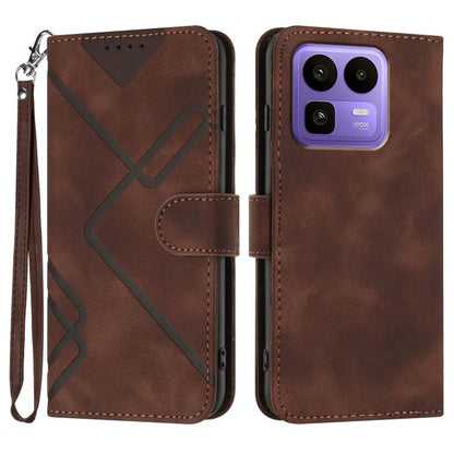 Line Pattern Skin Feel Leather Phone Case, For Realme P4 Power 5G, For Realme Note 80 4G, For Realme Neo8 5G, For Realme 16 5G, For Realme 16 Pro+ 5G Global, For Realme 16 Pro 5G Global