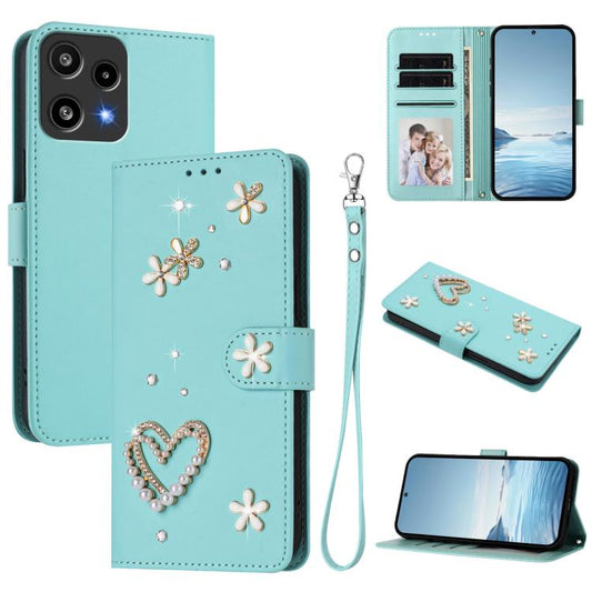 ZS01 Double-Layer Heart Floral Vegan Leather Phone Case with Wrist Strap, For Nothing Phone 3a Lite, For Nothing Phone 3, For Nothing CMF Phone 2 Pro, For Nothing Phone 3a, For Nothing Phone 3a Pro, For Nothing CMF Phone 1, For Nothing Phone 2a