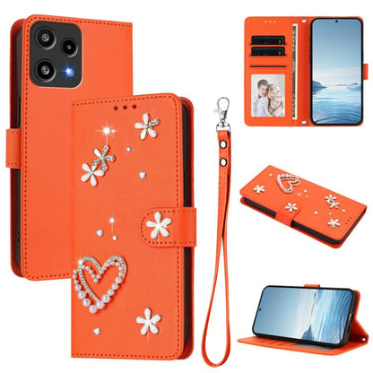 ZS01 Double-Layer Heart Floral Vegan Leather Phone Case with Wrist Strap, For Nothing Phone 3a Lite, For Nothing Phone 3, For Nothing CMF Phone 2 Pro, For Nothing Phone 3a, For Nothing Phone 3a Pro, For Nothing CMF Phone 1, For Nothing Phone 2a