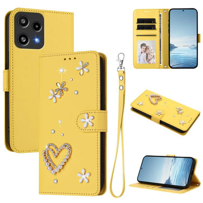 ZS01 Double-Layer Heart Floral Vegan Leather Phone Case with Wrist Strap, For Nothing Phone 3a Lite, For Nothing Phone 3, For Nothing CMF Phone 2 Pro, For Nothing Phone 3a, For Nothing Phone 3a Pro, For Nothing CMF Phone 1, For Nothing Phone 2a