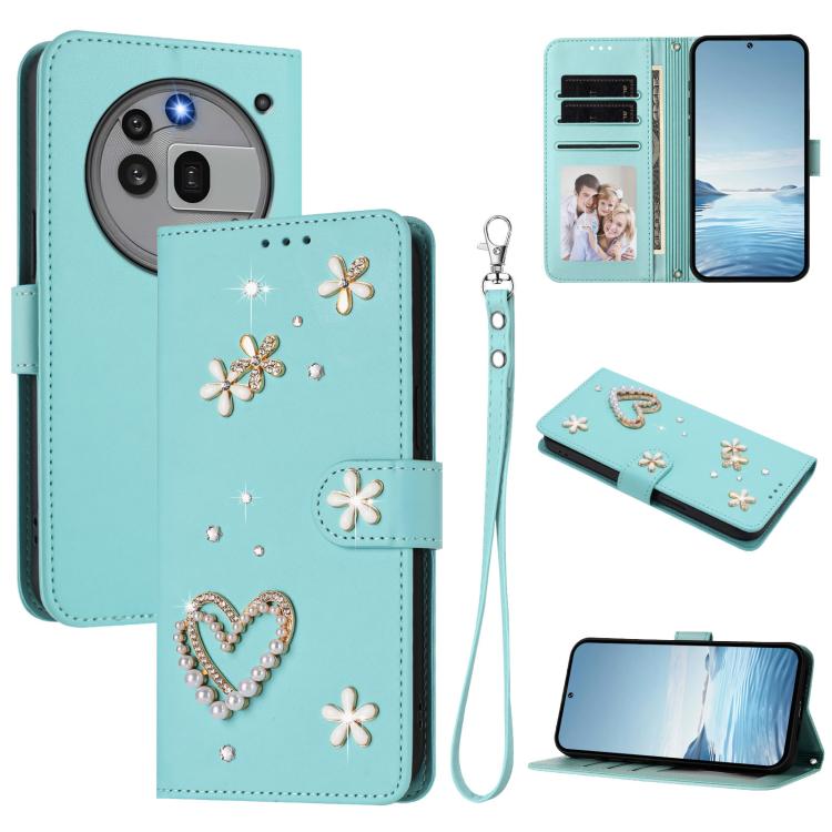 ZS01 Double-Layer Heart Floral Vegan Leather Phone Case with Wrist Strap, For Nothing Phone 3a Lite, For Nothing Phone 3, For Nothing CMF Phone 2 Pro, For Nothing Phone 3a, For Nothing Phone 3a Pro, For Nothing CMF Phone 1, For Nothing Phone 2a