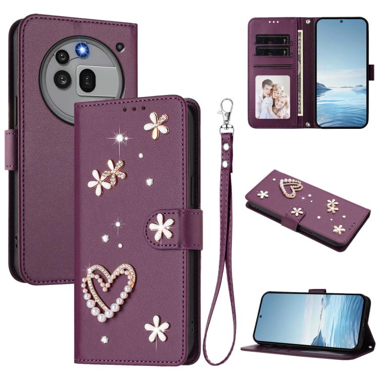 ZS01 Double-Layer Heart Floral Vegan Leather Phone Case with Wrist Strap, For Nothing Phone 3a Lite, For Nothing Phone 3, For Nothing CMF Phone 2 Pro, For Nothing Phone 3a, For Nothing Phone 3a Pro, For Nothing CMF Phone 1, For Nothing Phone 2a